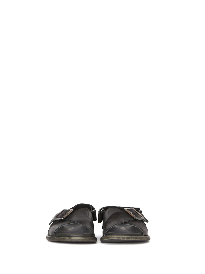 Lofina - Sandal with buckle, velcro and a leather sole