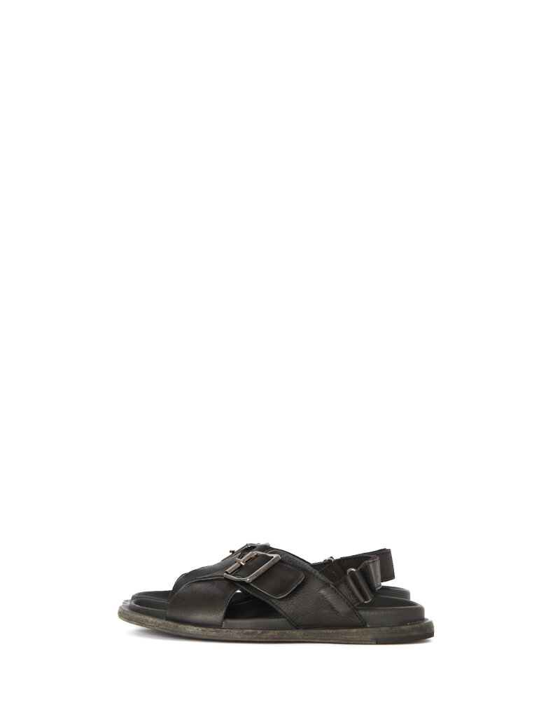 Lofina - Sandal with buckle, velcro and a leather sole