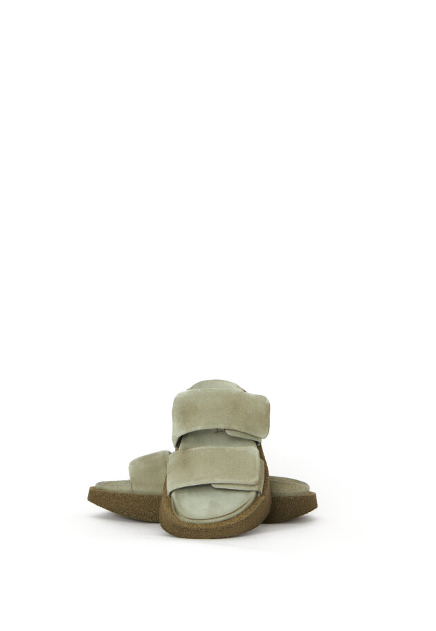 Lofina - Suede sandal with velcro closure 