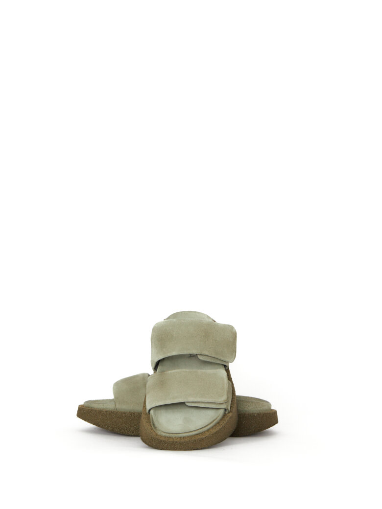Lofina - Suede sandal with velcro closure 