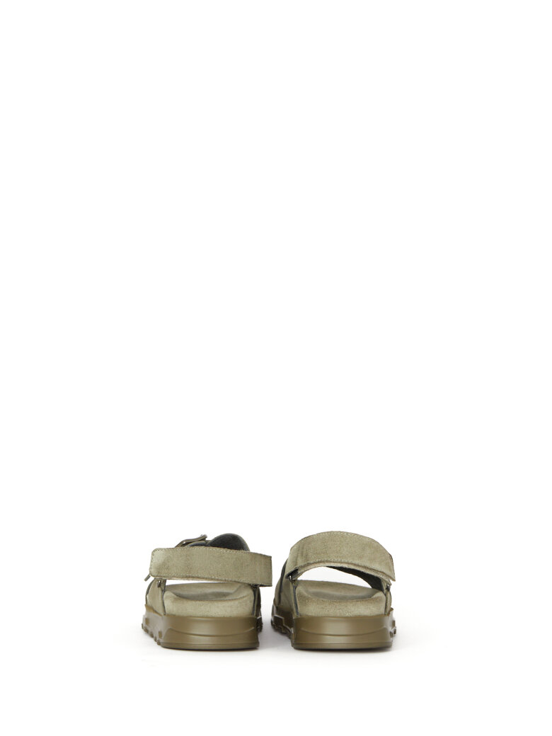 Lofina - Suede sandal with buckle and velcro