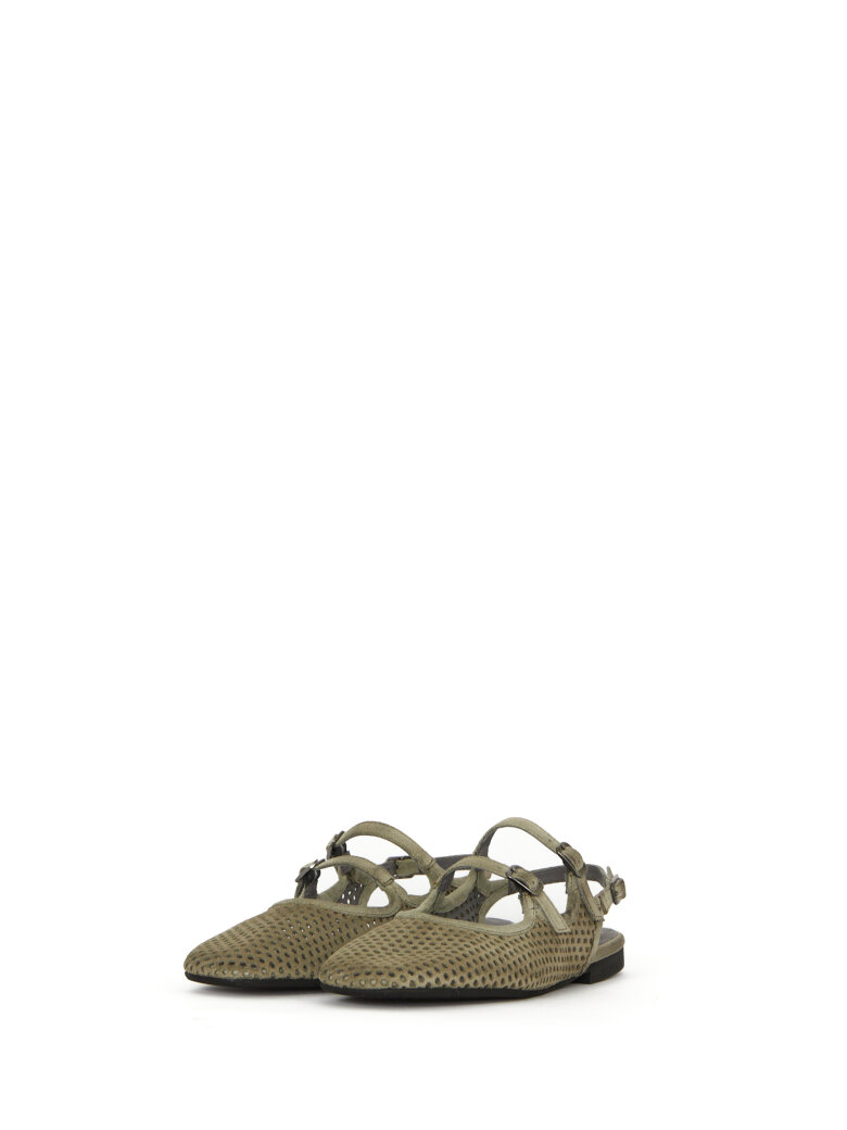 Sort Aarhus - Feminine suede shoe with buckles