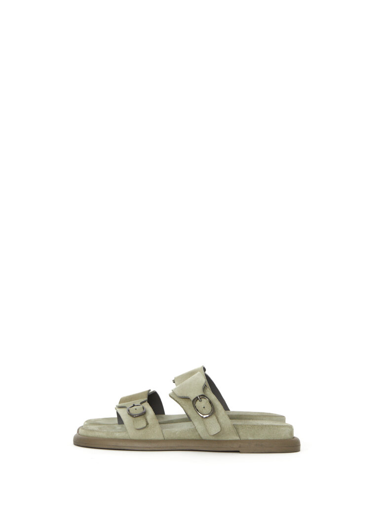 Lofina - Sandal i ruskind med spænder