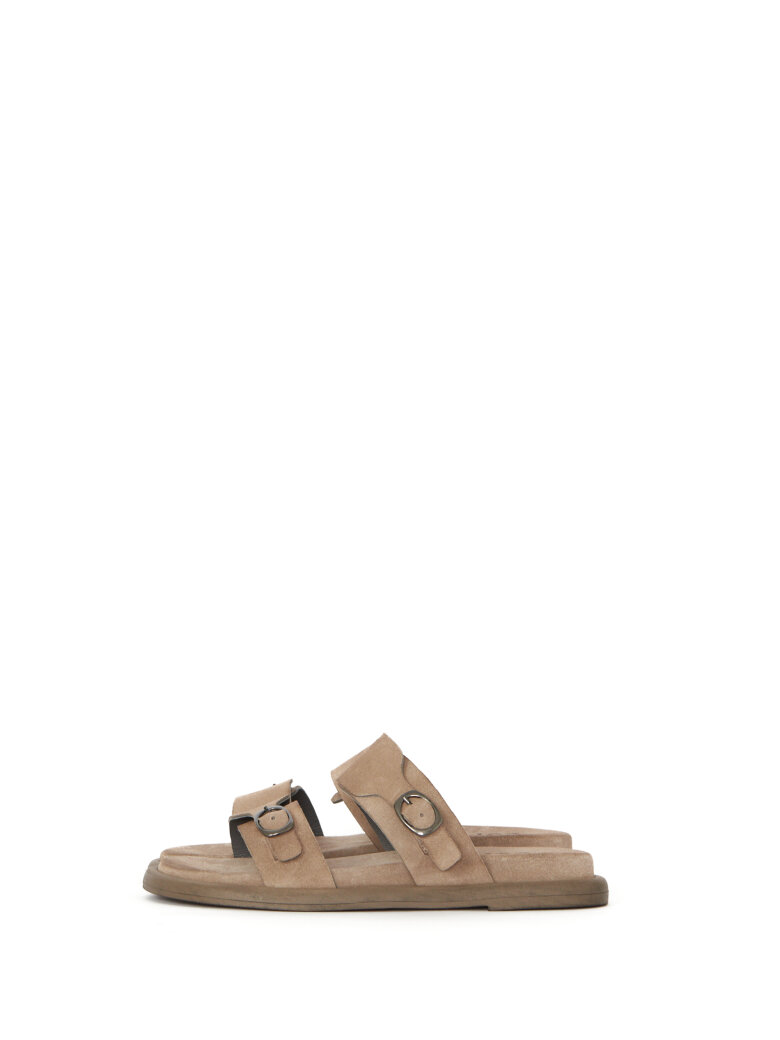 Lofina - Sandal i ruskind med spænder