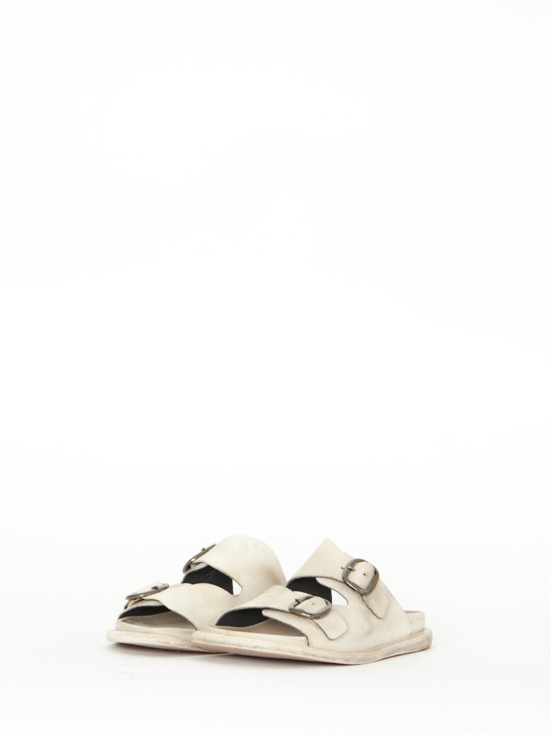 Lofina - Suede sandal with buckles and a leather sole