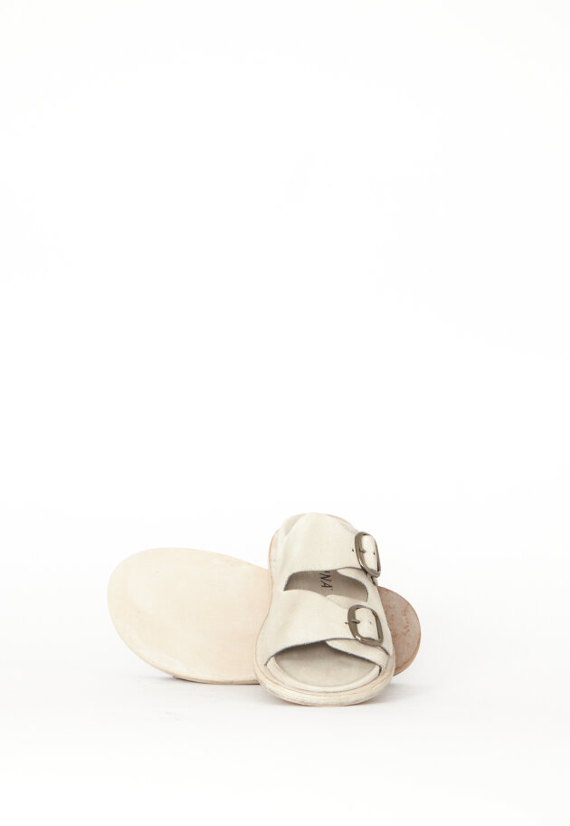Lofina - Suede sandal with buckles and a leather sole