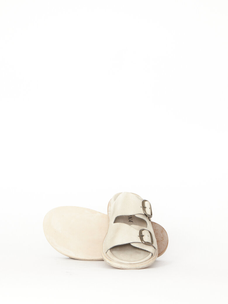 Lofina - Suede sandal with buckles and a leather sole