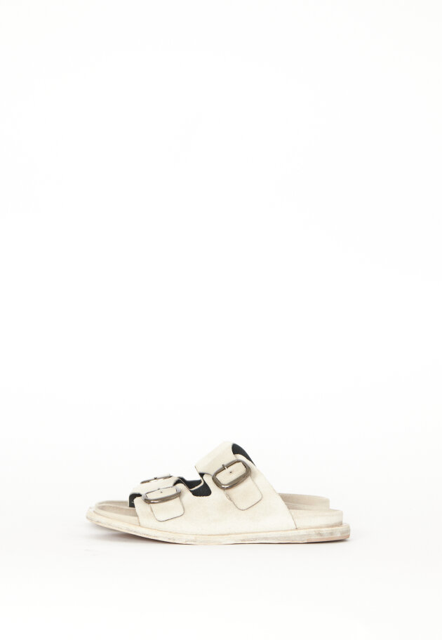 Lofina - Suede sandal with buckles and a leather sole