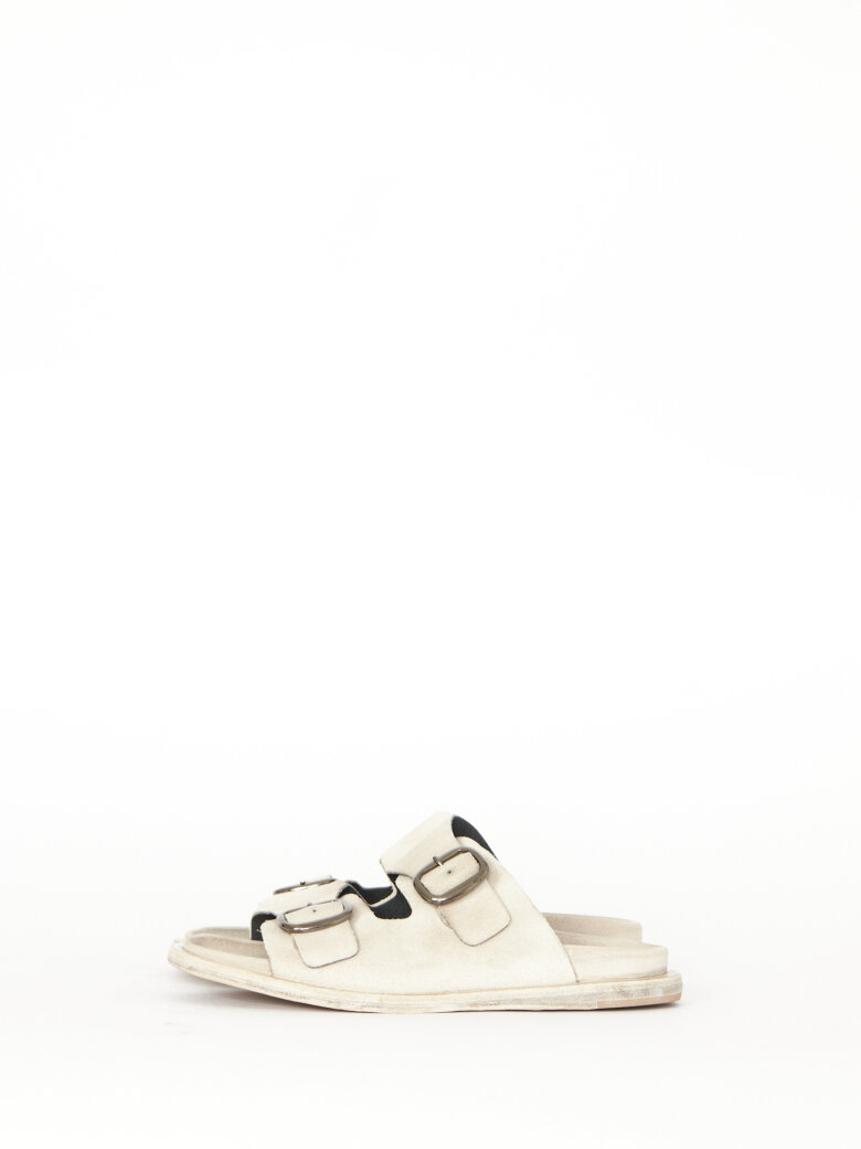 Lofina - Suede sandal with buckles and a leather sole