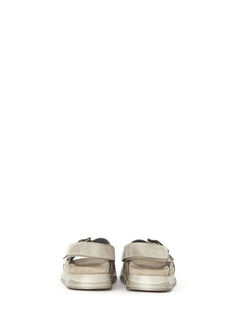 Lofina - Sandal i ruskind med spænde og velcro