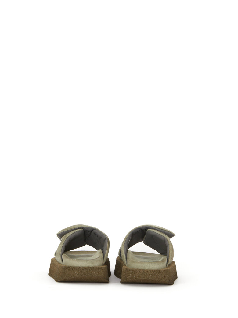 Lofina - Suede sandal with a wide velcro strap