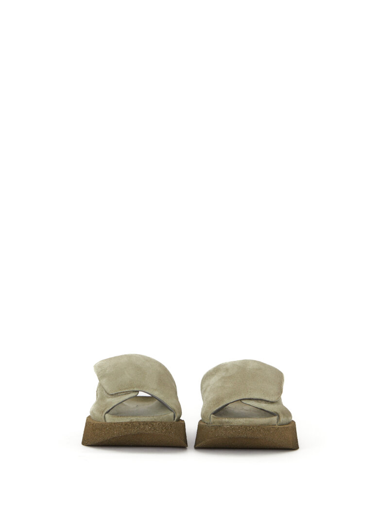 Lofina - Suede sandal with a wide velcro strap