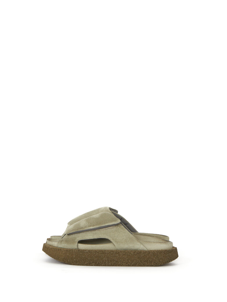 Lofina - Suede sandal with a wide velcro strap