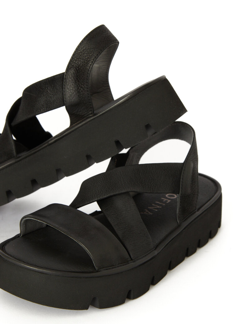 Lofina - Sandal with elastic leather covered straps
