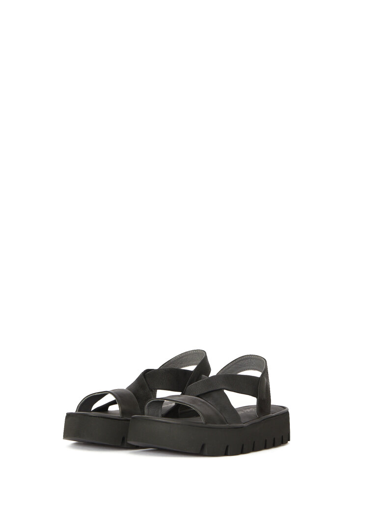 Lofina - Sandal with elastic leather covered straps