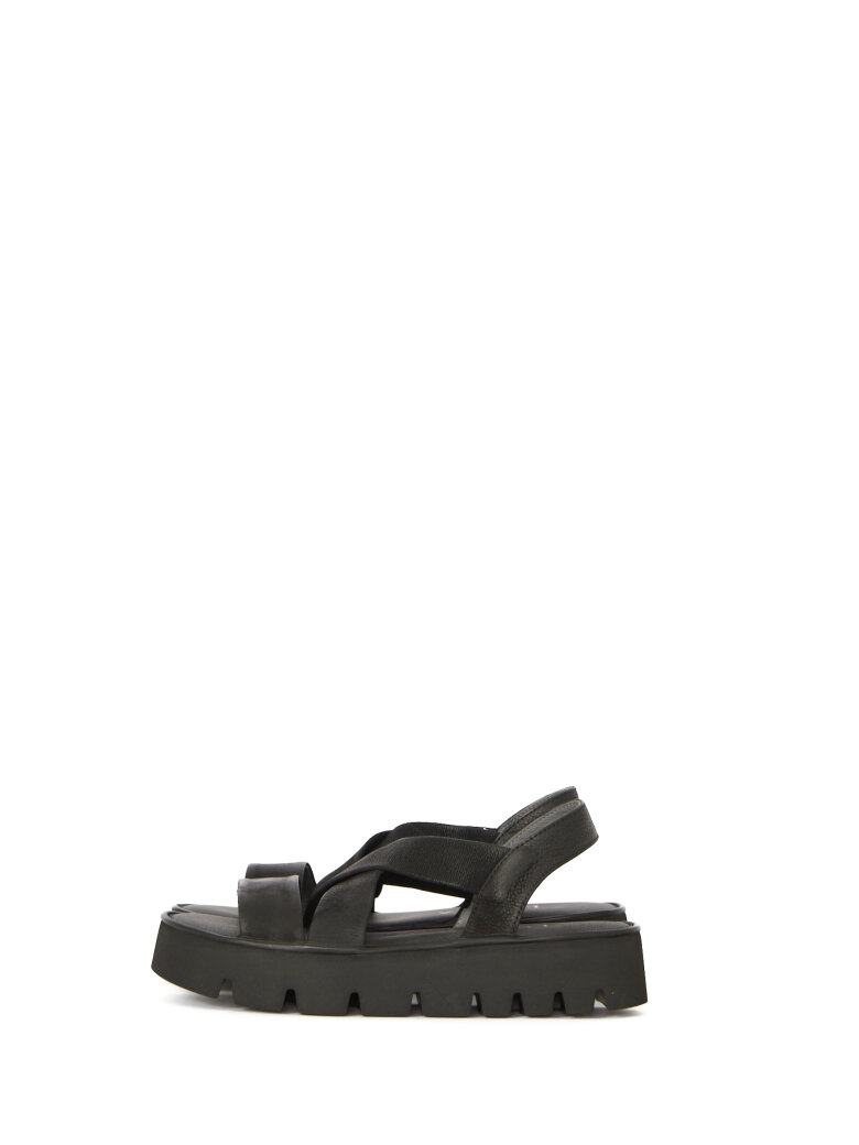 Lofina - Sandal with elastic leather covered straps
