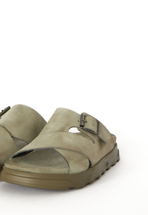 Lofina - Suede slippers sandal with a buckle