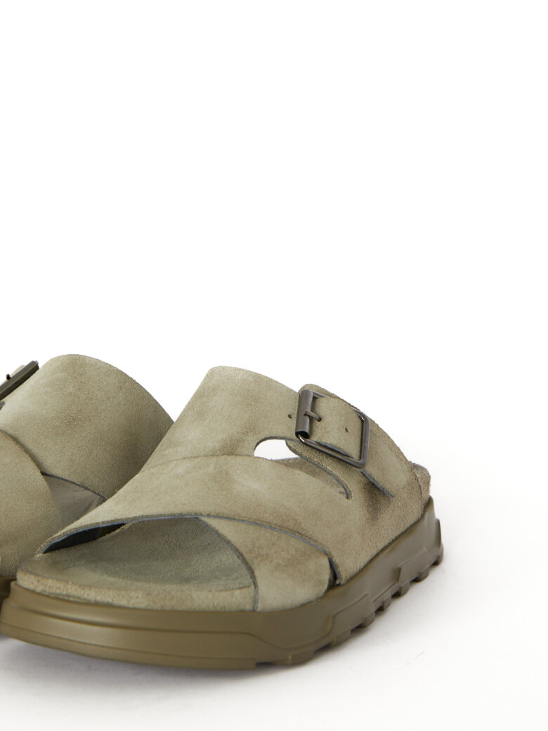 Lofina - Suede slippers sandal with a buckle
