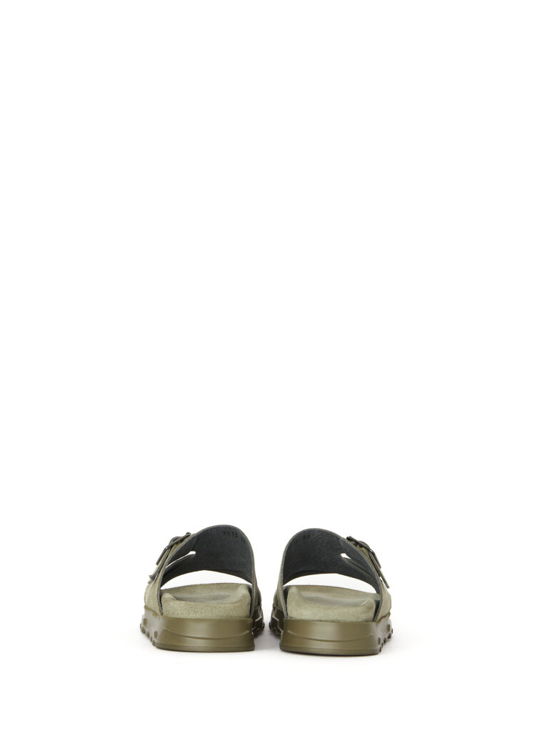 Lofina - Suede slippers sandal with a buckle