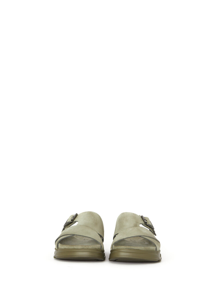Lofina - Suede slippers sandal with a buckle