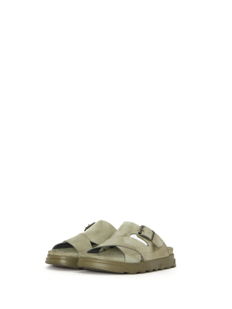 Lofina - Slippers sandal i ruskind med spænde