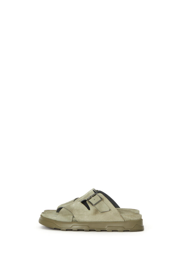 Lofina - Slippers sandal i ruskind med spænde