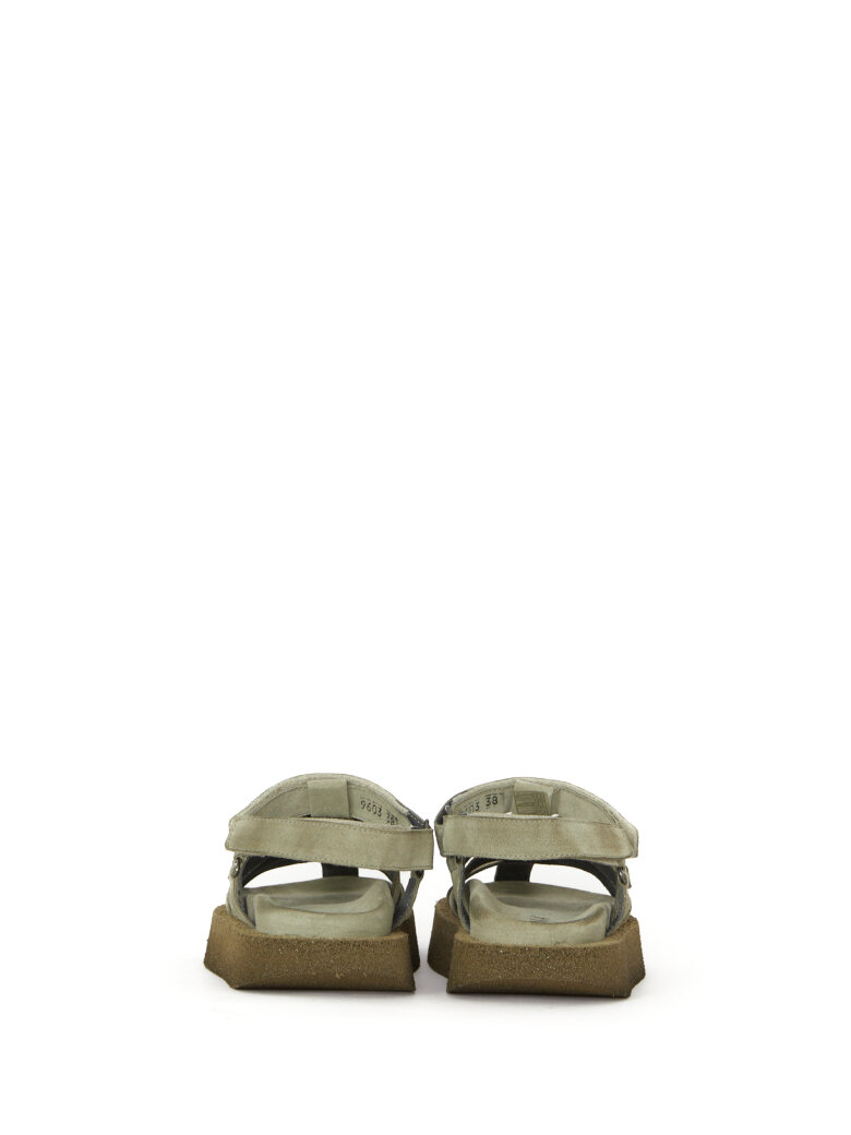 Lofina - Suede sandal with velcro closure