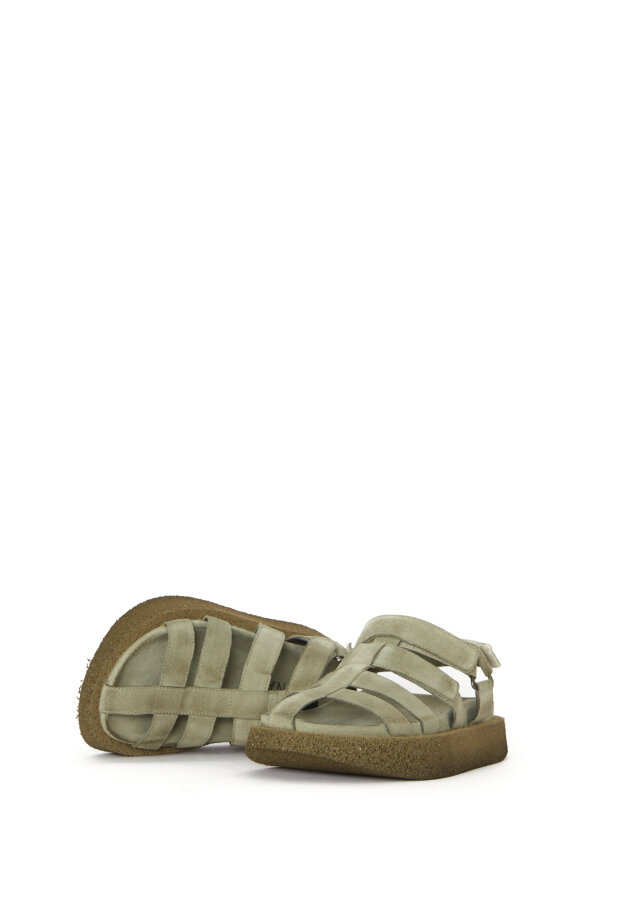Lofina - Suede sandal with velcro closure