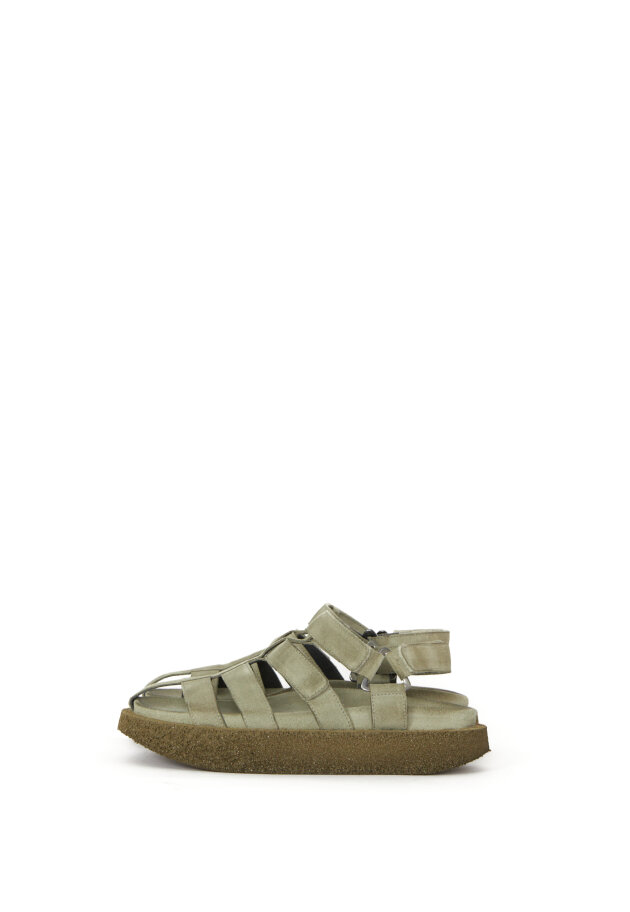 Lofina - Sandal i ruskind med velcrolukning