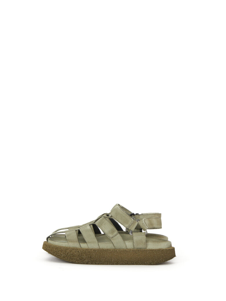 Lofina - Suede sandal with velcro closure