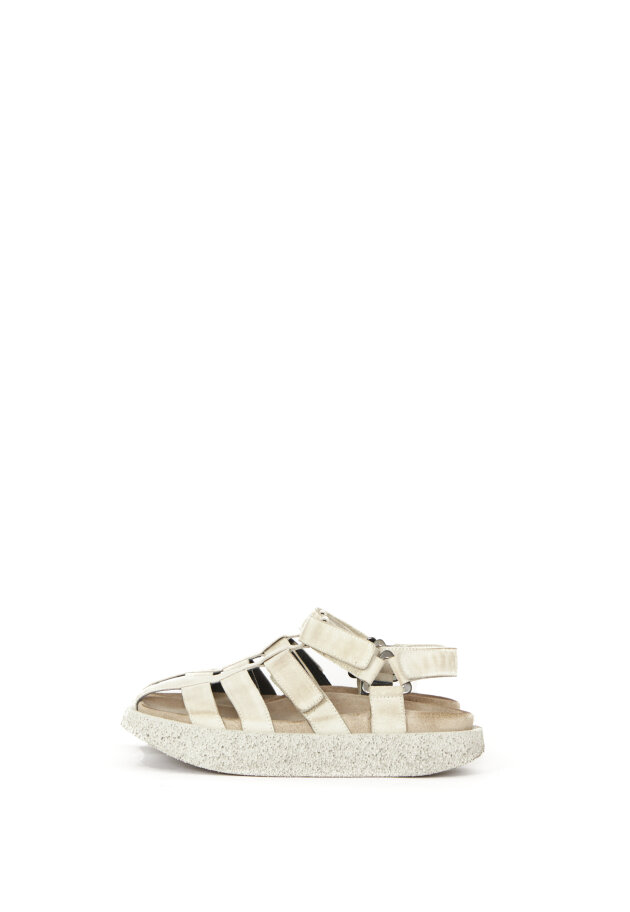 Lofina - Suede sandal with velcro closure