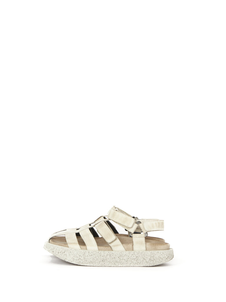 Lofina - Suede sandal with velcro closure