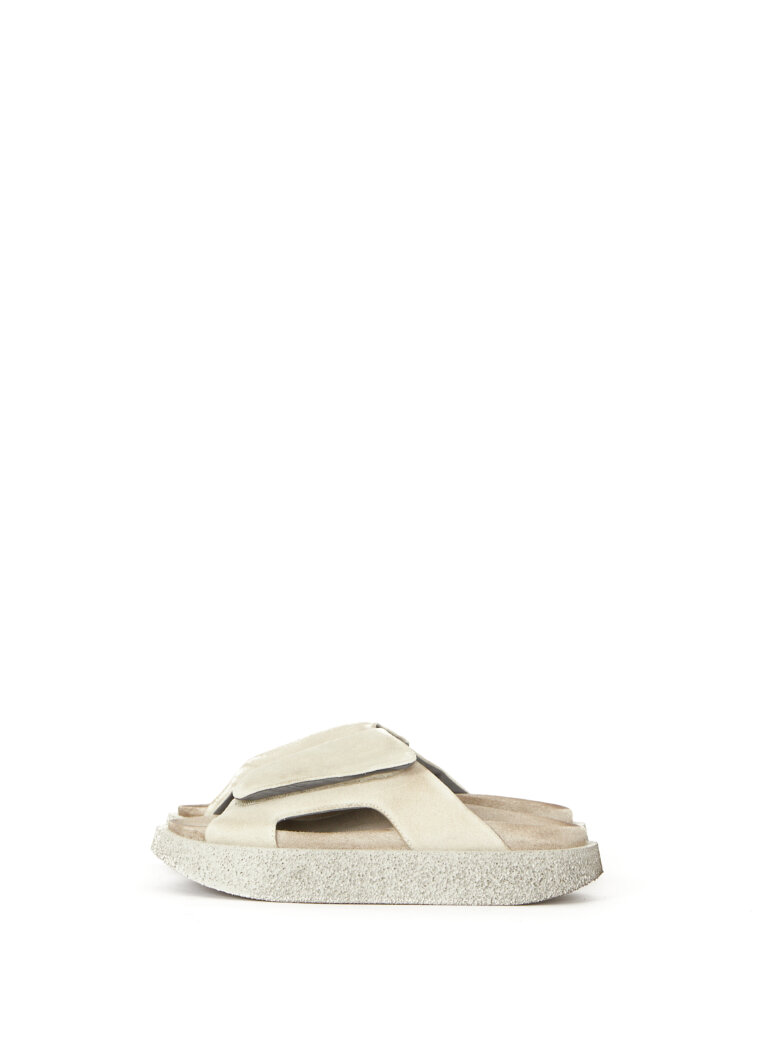 Lofina - Sandal i ruskind med velcrolukning