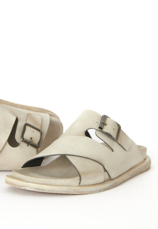 Lofina - Suede sandal with buckle and a leather sole