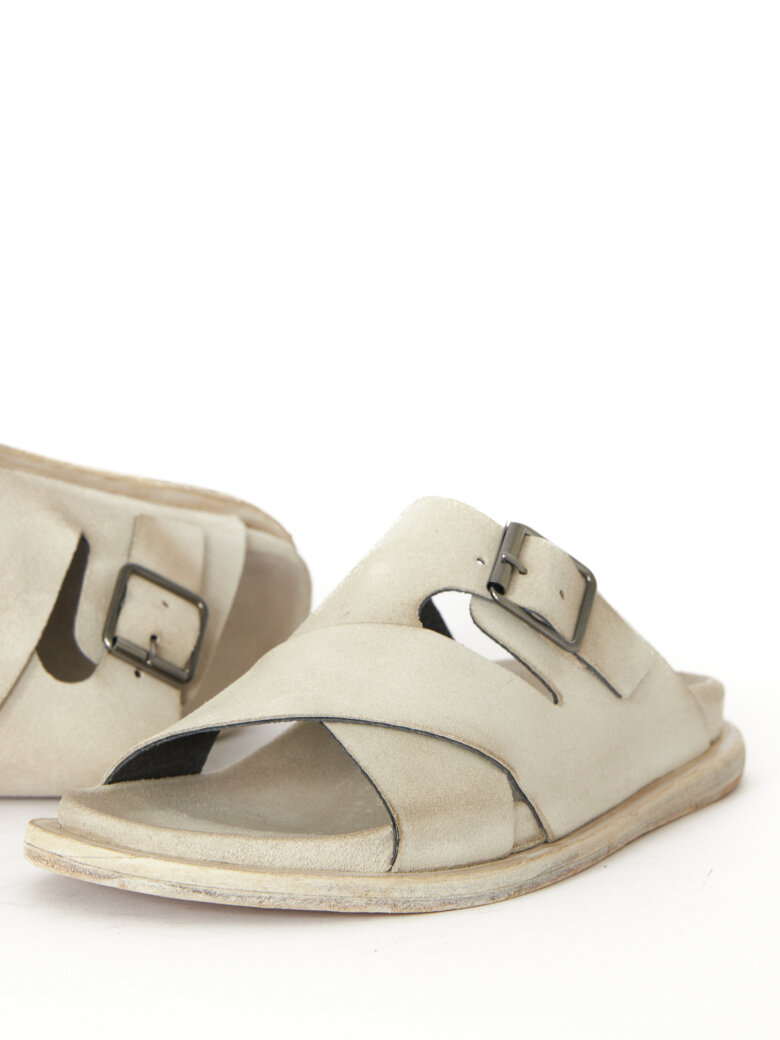 Lofina - Suede sandal with buckle and a leather sole