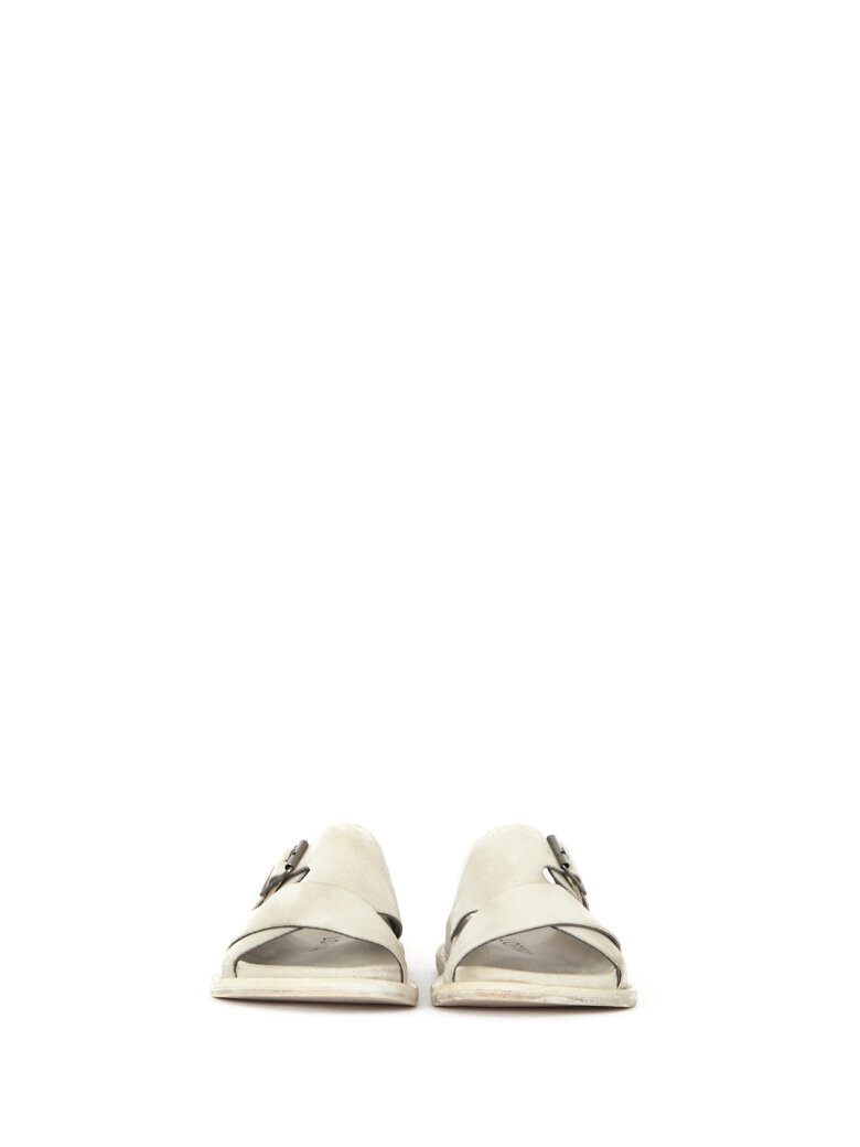 Lofina - Suede sandal with buckle and a leather sole