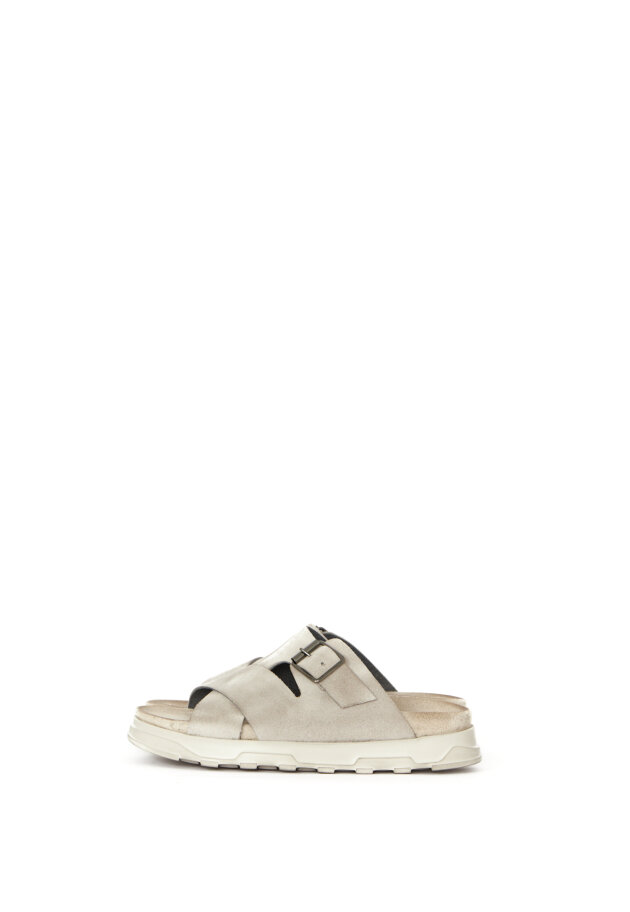 Lofina - Slippers sandal i ruskind med spænde