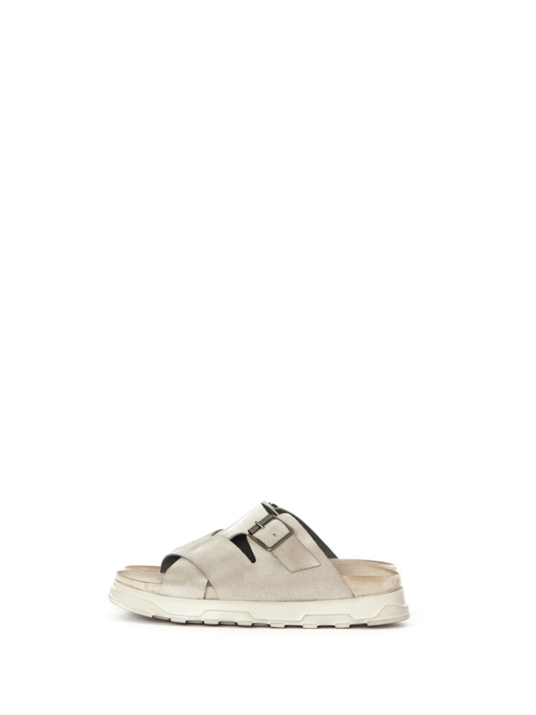 Lofina - Slippers sandal i ruskind med spænde