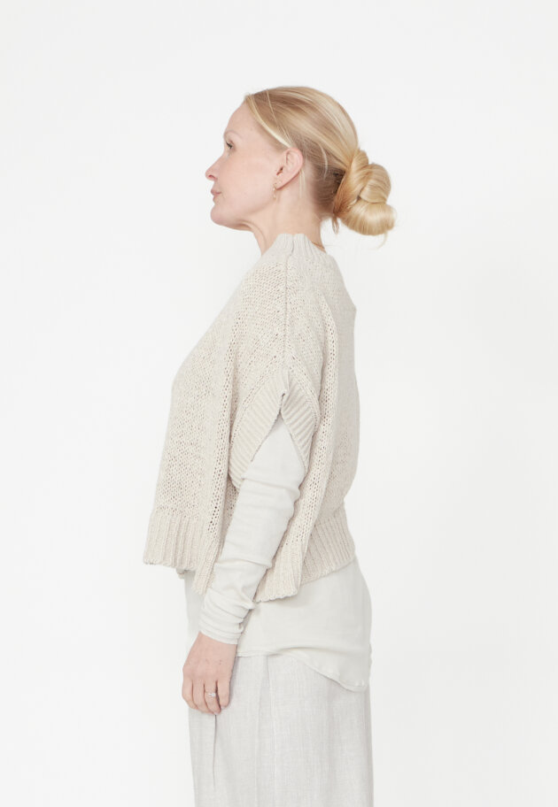 Sort Aarhus - Oversized strikbluse