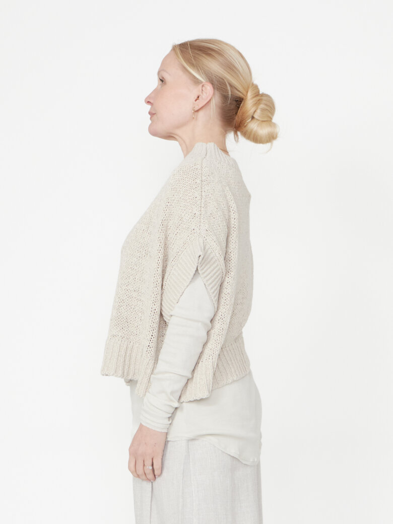 Sort Aarhus - Oversized strikbluse
