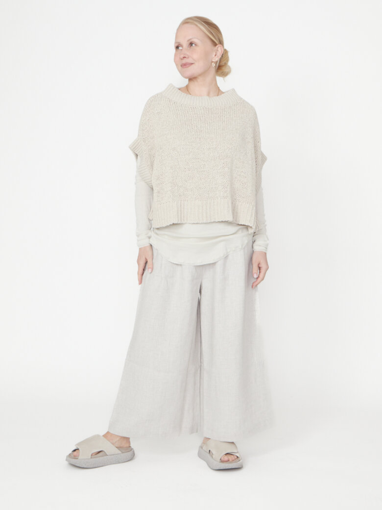 Sort Aarhus - Oversized strikbluse