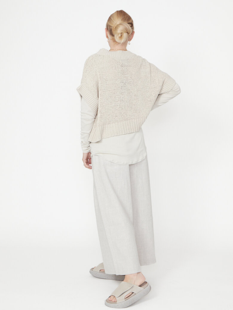 Sort Aarhus - Oversized strikbluse