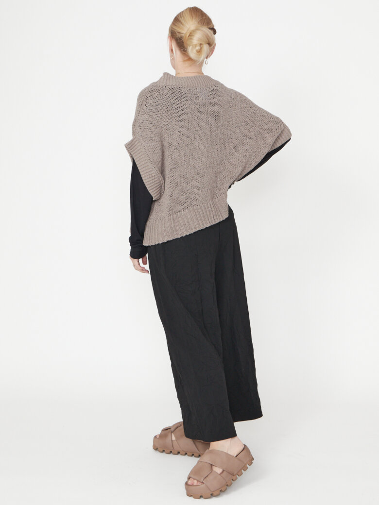 Sort Aarhus - Oversized strikbluse