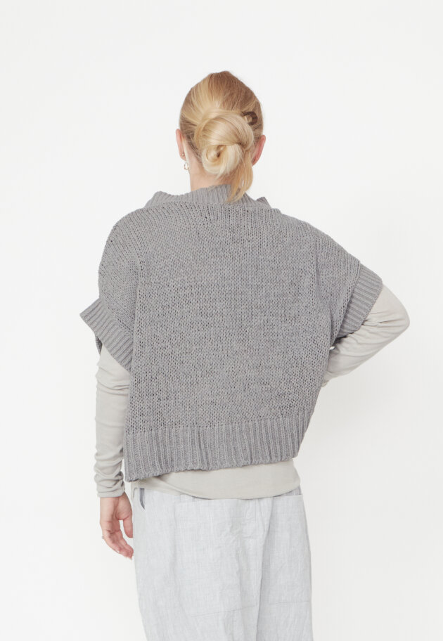 Sort Aarhus - Oversized strikbluse