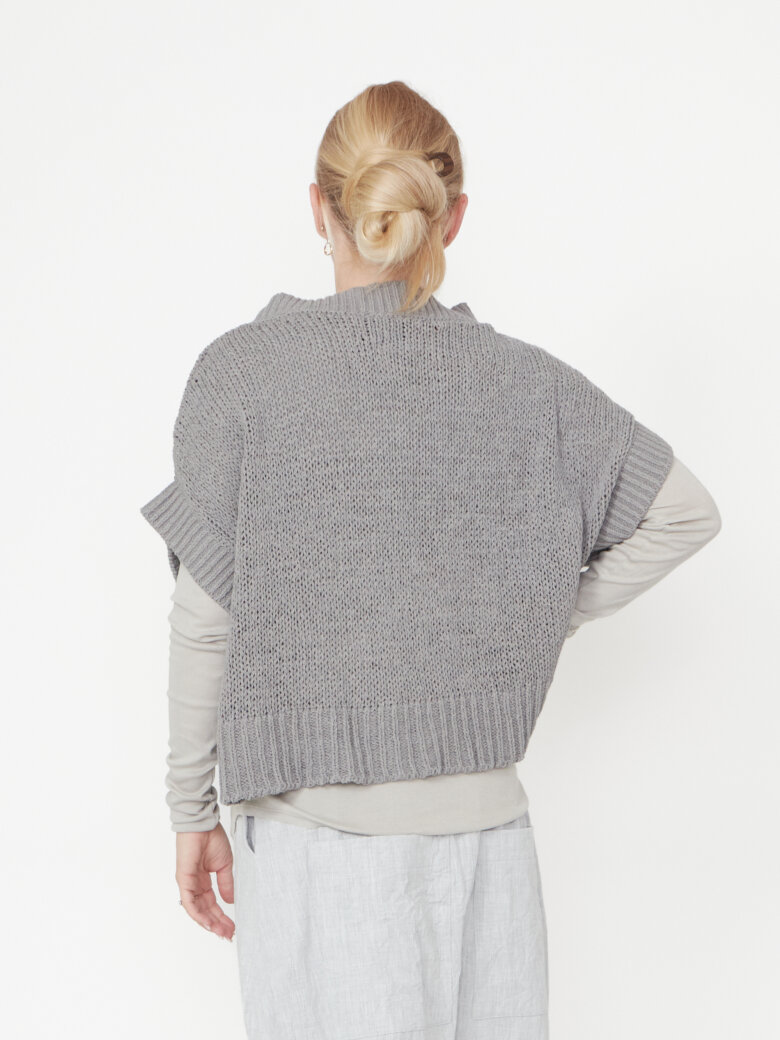Sort Aarhus - Oversized strikbluse