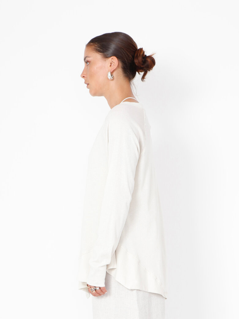 Sort Aarhus - Asymmetrical blouse in cotton