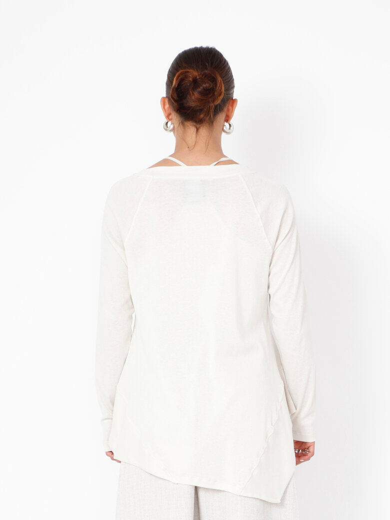 Sort Aarhus - Asymmetrical blouse in cotton