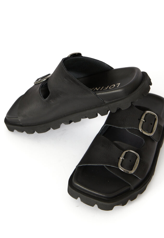 Lofina - Sandal with buckles and a footbed sole
