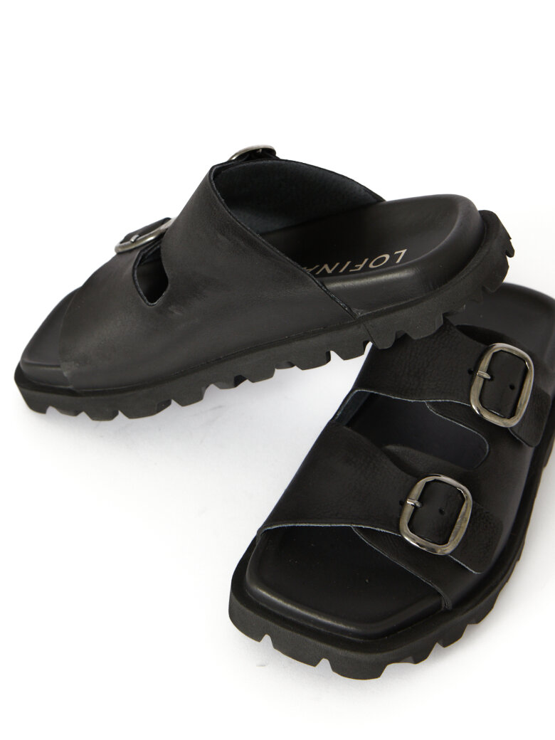 Lofina - Sandal with buckles and a footbed sole