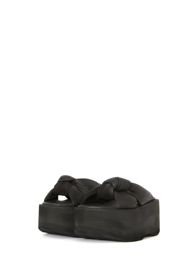 Sort Aarhus - Plateau sandal med knude